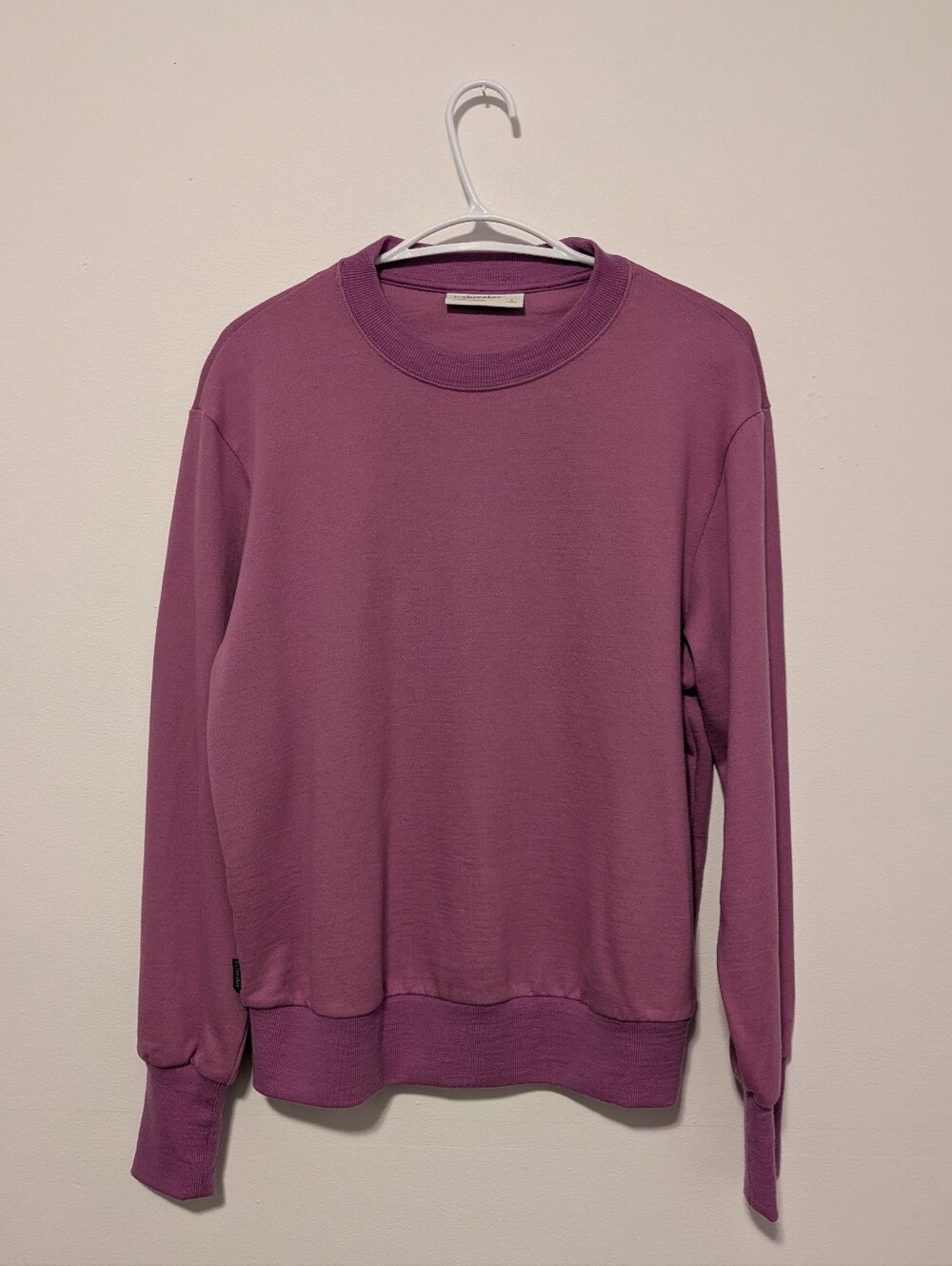 Icebreaker Wool Cotton Blend Crewneck Sweater Magenta Pink Gorpcore Athletic S